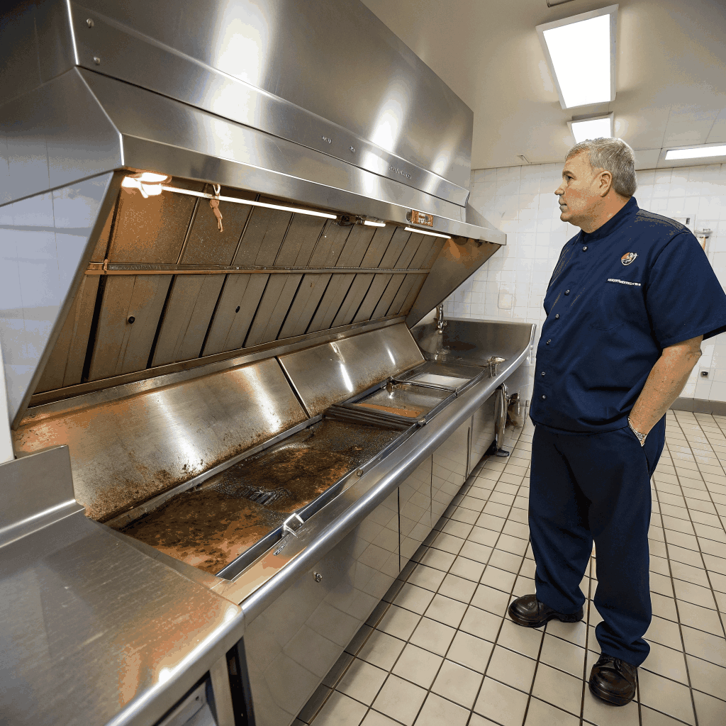 Cappa professionale in acciaio inox con sistema di aspirazione